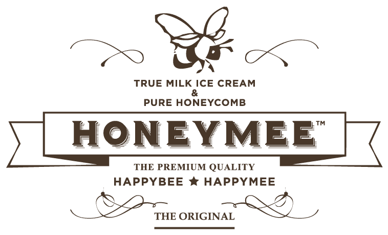 Honeymee — True Milk Ice Cream & Pure Honeycomb, The Premium Quality, HappyBee HappyMee, The Original